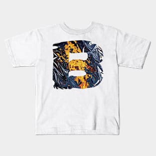 B - FONT - FIRE BLUE Kids T-Shirt